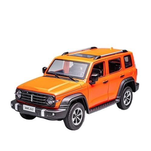 for 1:24 China Great Wall Tank 300 Legierung Off-Road 4WD Version Auto Modell Sammlung Ornamente(Orange) von wenjiang
