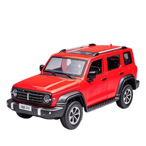 for 1:24 China Great Wall Tank 300 Legierung Off-Road 4WD Version Auto Modell Sammlung Ornamente(Red) von wenjiang