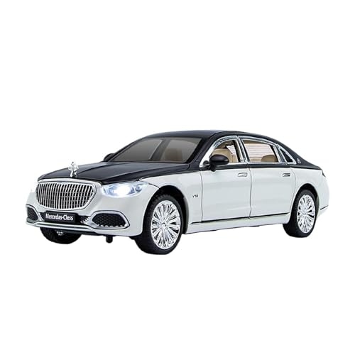 for 1:24 Legierung Auto Modell S680 Sound Und Licht Auto Modell Ornament Sammlung(White) von wenjiang