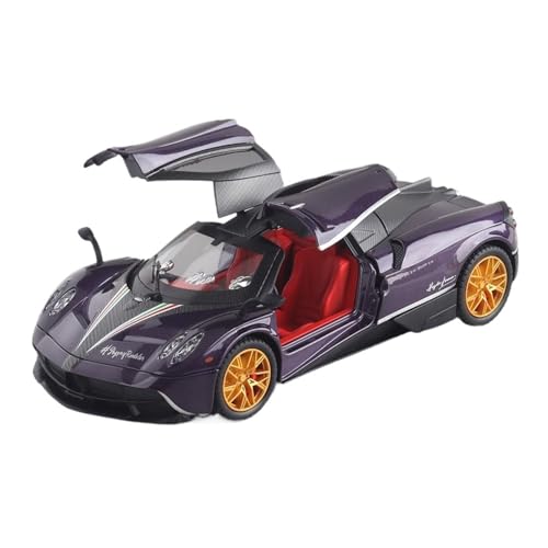 for 1:24 Pagani Sportwagen Legierung Automodell Sound Und Licht Bumerang Lenkung Sammlermodell(Purple) von wenjiang