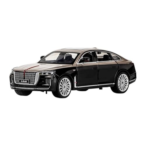 for 1:24 Red Flag H9 Hop Metall Auto Modell Parade Concierge Auto Sammlung Modell(Black) von wenjiang