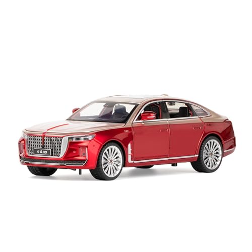 for 1:24 Red Flag H9 Hop Metall Auto Modell Parade Concierge Auto Sammlung Modell(Red) von wenjiang