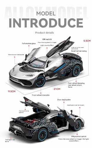 for 1:24AMG ONE Supercar Sound Und Licht Auto Simulation Legierung Auto Modell Ornamente(Black) von wenjiang