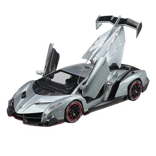 wenjiang for 1:24 Gift Car Modell Simulation Sportwagen Legierung Modellauto EIN Sammlerstück Ornament Spielzeugmodell Und Geschenk(Gray) von wenjiang
