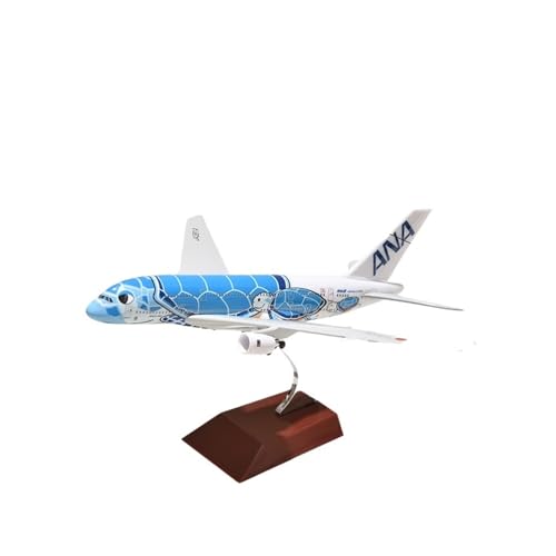 wenjiang for 1:400 Airbus A380 All Nippon Airways Schildkrötensimulation Mit Rädern Flugzeugmodell Alloy Airliner Collection Ornaments(Blue) von wenjiang
