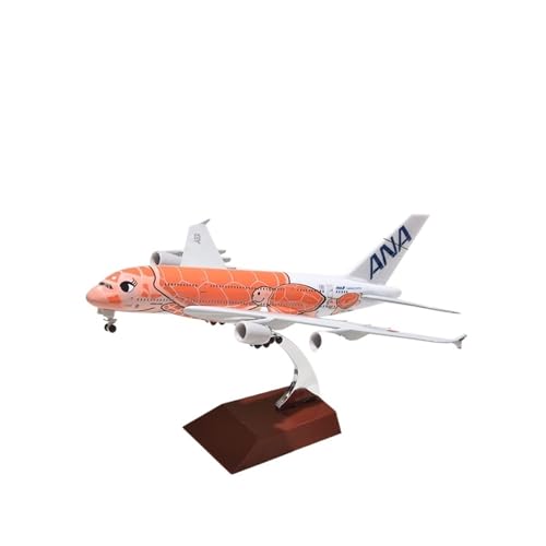 wenjiang for 1:400 Airbus A380 All Nippon Airways Schildkrötensimulation Mit Rädern Flugzeugmodell Alloy Airliner Collection Ornaments(Orange) von wenjiang