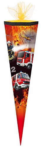 Schultüte / Zuckertüte / 85cm / eckig / "Feuerwehr" von Jlwiy