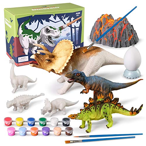 whatstem 3D-Dinosaurier-Malset für Kinder im Alter von 3–15 Jahren, Kunst- und Bastelsets, Zeichenspielzeug mit Dinosaurier-Set, Kreativitätsgeschenke für Jungen und Mädchen von whatstem
