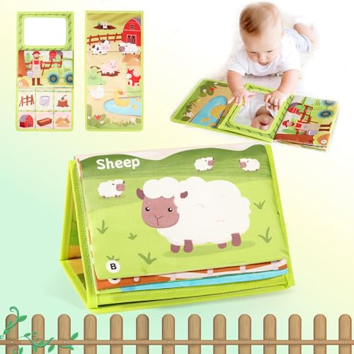 whatstem Tummy Time Spiegel Spielzeug für Baby mit weichen Crinkle Tuch Buch, Montessori-Spielzeug für Neugeborene/Kleinkind Entwicklung, Sensory Toy Geschenk 0-12 Monate whatstem Tummy Time Spiegel Spielzeug für Baby mit weichen Crinkle Tuch Buch, Montessori-Spielzeug für Neugeborene/Kleinkind Entwicklung, Sensory Toy Geschenk 0-12 Monate von whatstem