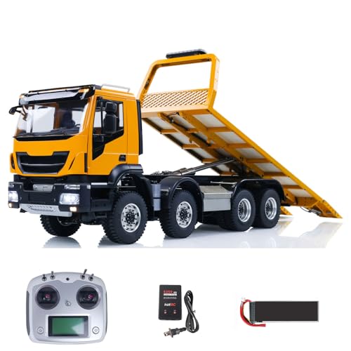 wheelfun 1/14 8X8 RC Hydraulischer Wrecker Truck 2-Gang Fernbedienung Straßenrettungsfahrzeug CNC Achse Differentialschlösser Lichtsystem Batterie Hobby Grade Modell für Erwachsene Hobby von wheelfun
