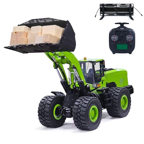 wheelfun 1/14 RC Metall Hydraulischer Lader WA480 Fernbedienung Konstruktion Schwere Maschine Schnellkupplung Gabel Eimer Licht Sound ST8 Radio Hobby Grade Modell von wheelfun