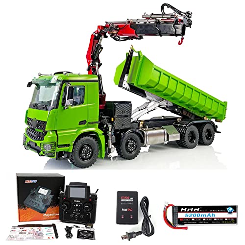 wheelfun 1/14 RC hydraulische Rolle EIN/aus Kran Dump Truck für 8X8 RTR Arocs elektrisches Dump Auto PL18Ev Lite Radio zusammengebautes Baufahrzeug Hobby Grade Modell LESU Baufahrzeug von wheelfun