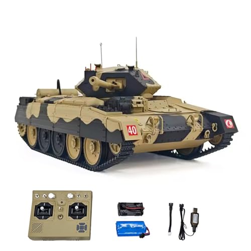 wheelfun 1/16 2.4G RC Military Tank Coolbank Crusader Mk III Wireless Control Battle Tank Model 360°Turret Rotary Smoke Sound Lights RTR Hobby Grade Modell für Erwachsene Hobby von wheelfun