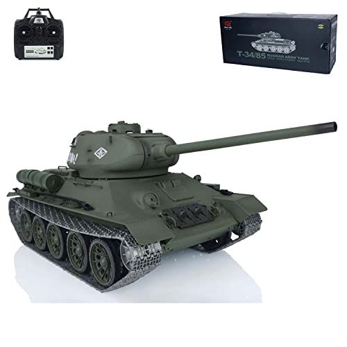 wheelfun 1/16 7.0 Henglong Upgraded Metal Sowjetischer T34-85 I FPV RC Panzer 3909 360° Turm für Erwachsene Hobby BB Shooting Airsoft Tank That Shoot von wheelfun