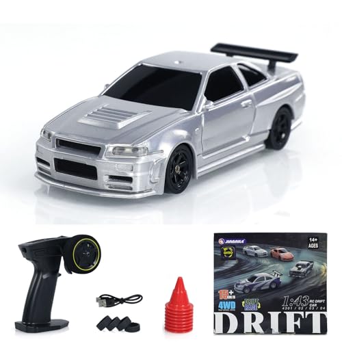 wheelfun 1/43 Drift Ferngesteuertes Auto Ferngesteuertes Spielzeugauto 4WD Reifen Verkehrsleitkegel RTR Mit LED-Leuchten Kreisel wheelfun 1/43 Drift Ferngesteuertes Auto Ferngesteuertes Spielzeugauto 4WD Reifen Verkehrsleitkegel RTR Mit LED-Leuchten Kreisel von wheelfun