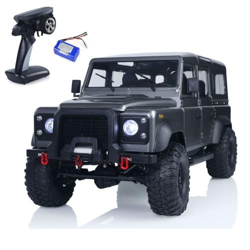 wheelfun 1/8 4x4 RC Geländewagen Double E D110 2-Gang Getriebe Funkfernsteuerungsfahrzeug Crawler Cars Modell 2-Gang-Getriebe Licht (grau) RTR Crawler Modell von wheelfun