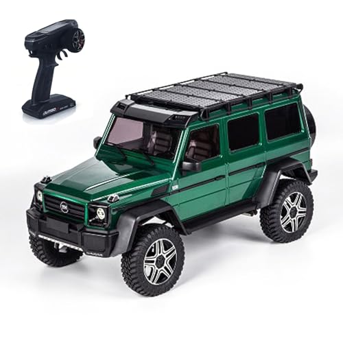 wheelfun 1/8 Ferngesteuertes Offroad-Fahrzeug-Portalachse, Differentialsperre, AWD, 2-Gang-Getriebe, 775, gebürsteter Motor, PNP-Modell, Crawler Auto (grün) von wheelfun