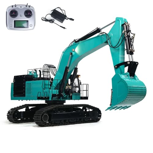 wheelfun 1/8 Scale RC Metall Hydraulisch Schwerer Bagger PC1250 Riesiges Baufahrzeug Lichtsystem Hobby Grade Modell für Erwachsene Hobby von wheelfun