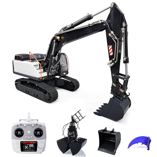 wheelfun 1:14 Kettenferngesteuerter Hydraulikbagger EC380 RC Engineering Fahrzeuge für Erwachsene Hobby (weiß) von wheelfun