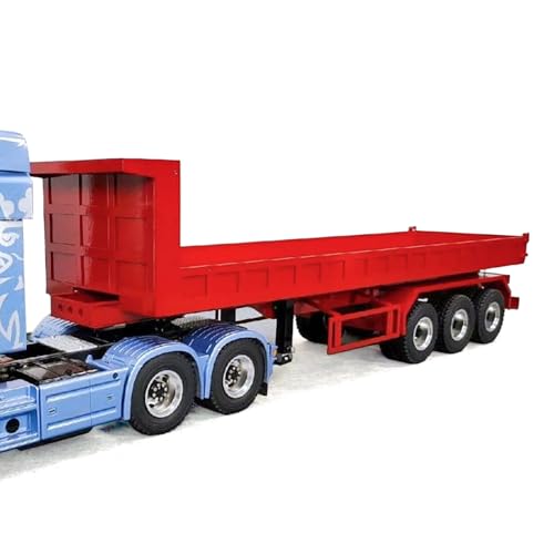 wheelfun 1:14 Metall 3 Achsen RC Traktor LKW Niedrig seitiger hydraulischer Kipper Anhänger Elektrische Beine für DIY von wheelfun