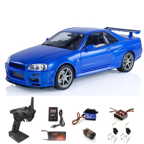 wheelfun 1:8 RC Drift Car Car Remote Control RTR R34 High-Speed Racing Cars Modelle 2-Gang Getriebe GT5 Remote Controller Constraction Fahrzeug für Erwachsene Hobby von wheelfun