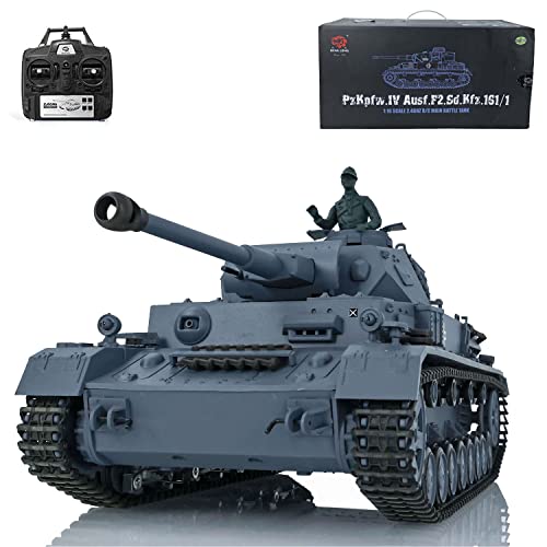 wheelfun 2.4G 1/16 Henglong Maßstab TK7.0 Plastik Deutscher Panzer IV F2 RTR RC Tank Modell 3859 von wheelfun