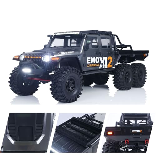 wheelfun 2025 Typ 1/8 6X6 2-Gang-Metallgetriebe CorssRC Emo XL2 Remote Contrl Crawler RC Auto Elektro Geländefahrzeug Modell Licht Hobby Grade Modell von wheelfun