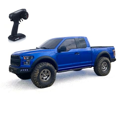 wheelfun 2Speed 1:8 RC Pickup Truck F150 Elektrisches Crawler Auto 2,4 G Fernbedienung Geländewagen 4WD Achsschloss Licht Hinterachse Gerade Achse (Blau) von wheelfun