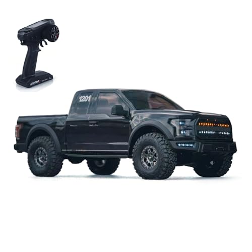 wheelfun 2Speed 1:8 RC Pickup Truck F150 Elektro Crawler Auto 2,4 G Fernbedienung Geländewagen 4WD Achsschloss Licht Hinterachse gerade Achse (Schwarz) von wheelfun