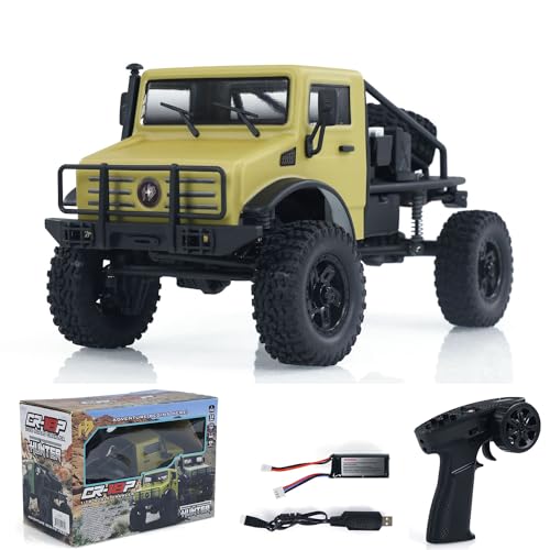 wheelfun 4X4 1/18 RC Rock Crawler Auto 4WD CR18P Funksteuerung Geländewagen Motor Servo ESC Lichtsystem RTR Crawler Modell von wheelfun