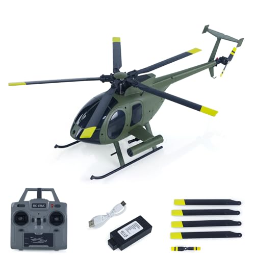 wheelfun C189 Helikopter aus Kunststoff, 1/28 Rc Era, ferngesteuert, duale bürstenlose Motoren, Metall-Servo, Aileronless-Design, Spielzeug, Geschenk für Erwachsene (Armeegrün) von wheelfun