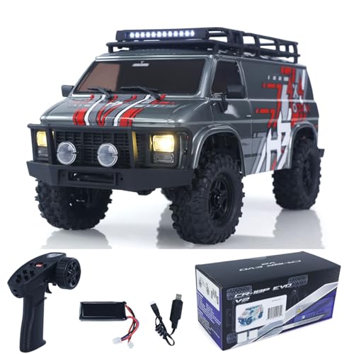 wheelfun CR18P 1810503 1/18 4X4 RC Rock Crawler Elektro Fernbedienung Geländewagen RockVan Lichtsystem Stoßdämpfer von wheelfun