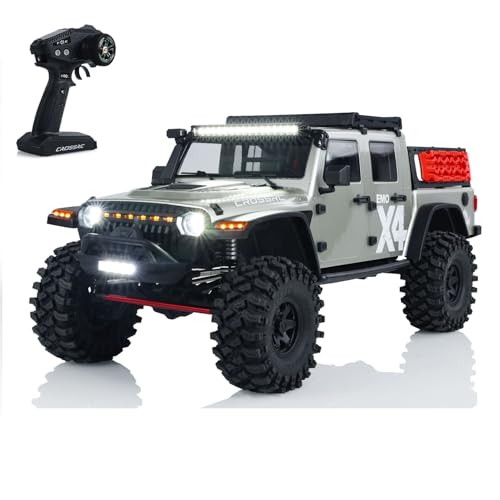 wheelfun CROSSRC 1/8 4X4 Emo X4 RC Geländefahrzeug 436 mm Radstand Funksteuerung Rock Crawler Auto Differentialschloss gebürsteter Motor Esc Hobby Grade Modell von wheelfun
