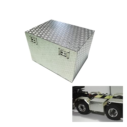 wheelfun Grad Metall Werkzeugkasten für 1/14 TAMIYAY 56352 RC Traktor LKW DIY Auto von wheelfun
