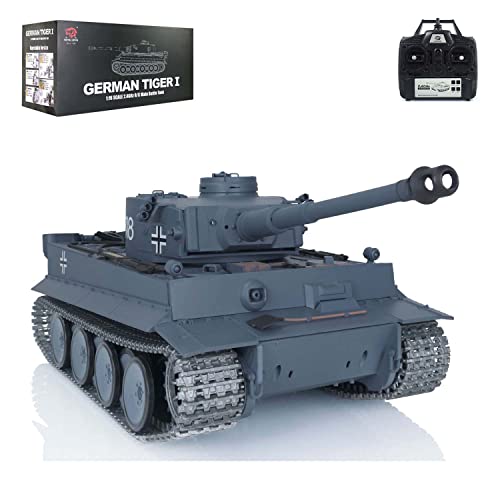wheelfun Heng Long RC Panzer RTR 3818 1/16 7.0 Upgraded Metal Version German Tiger I Infrarot Kampf 340° Drehbarer Turm von wheelfun