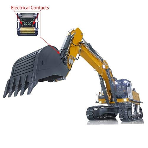 wheelfun Huina 1:14 Rc Hydraulik Bagger K970 Licht-Sound-System & Rauchgenerator Modell Metall ferngesteuert Excavator Track von wheelfun