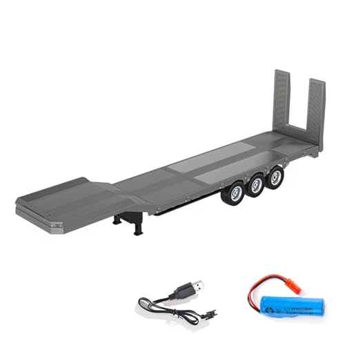 wheelfun Kunststoff-Sattel anhänger Flach Bett 1502 für 1:18 RC Traktor LKW HUINA 1501 Elektronische Stütz Beine von wheelfun