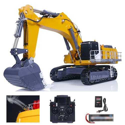 wheelfun LESU 1/14 RC Hydraulikbagger AOUE 9150 - Hochleistungs-Fernsteuerungsbagger mit Soundfunktion von wheelfun