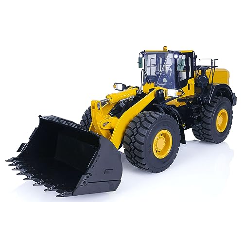 wheelfun Metall 1/14 RC Hydraulik-Lader WA480 Baumaschine mit Sperrdifferential Schnellwechselforke Licht Sound ST8 von wheelfun