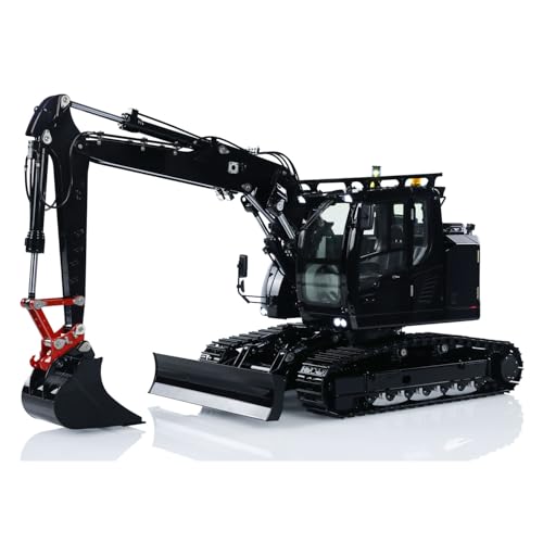 wheelfun-Metall 1/14 RC hydraulischer Bagger LR 914: 5-Wege-Ventil Ready-to-Run (RTR). Motor ESC Servomotor Licht Sound. ST8-Funksteuerung 3S 5000mAh Batterieladegerät. Schwarz lackiert. von wheelfun