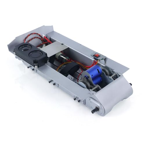 wheelfun Metall Chassis Rauchgenerator-Getriebe mit blauem Motor Lautsprecher-Schalter für Henglong 1:16 3898 USA M4A3 von wheelfun