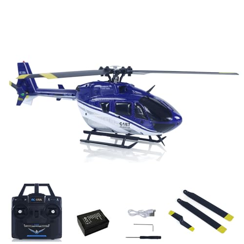 wheelfun RC Era Ferngesteuerter Hubschrauber C187 Gyroskop Stabilisierung Höhenhaltung Ladegerät Modell Flugzeug Ec135 Geeignet für Anfänger von wheelfun