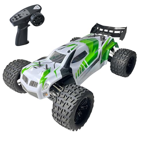 wheelfun RH818 1/8 ferngesteuerter elektrischer Rennbuggy AWD RC-Modell, hydraulischer Stoßdämpfer, 3660 bürstenloser Motor, Flysky-Radio, Hobby-Modell, für Erwachsene (grüne Streifen) von wheelfun