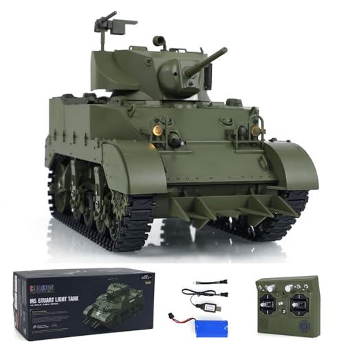 wheelfun RTR Panzer US Stuart M5A1 British VI Light Tank High Speed Sound Lights Hobby Modell von wheelfun
