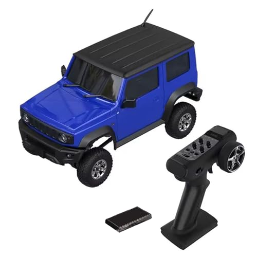 wheelfun UDI RC Ucx2402 1/18 2.4G 4WD 4X4 Ferngesteuertes Crawler Fahrzeug Geländewagen Gebürstet 130 Motor 30A ESC 3-Gang-Getriebe RTR Batterie für Erwachsene Hobby RTR Crawler Modell (blau) von wheelfun