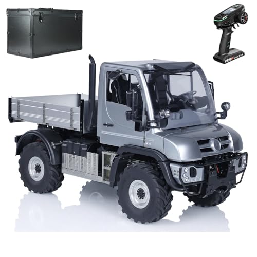 wheelfun Uni U423 4X4 1/10 RC Rock Crawler Cars 2-Gang-Getriebe, Fernbedienung, Geländefahrzeuge mit Seilwinde, Lichtton, 540, gebürsteter Motor, Hobby-Modell, für Erwachsene, Hobby (grau) von wheelfun