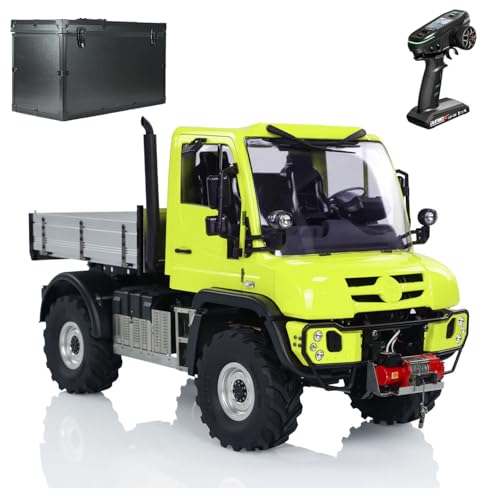wheelfun Uni U423 4X4 1/10 RC Rock Crawler Cars 2-Gang-Getriebe, Fernbedienung, Geländefahrzeuge mit Seilwinde, Lichtton, 540 gebürsteter Motor, Hobby-Modell, für Erwachsene, Hobby (gelb) von wheelfun