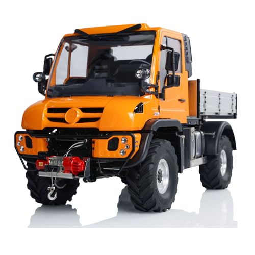 wheelfun Uni U423 4X4 1/10 RC Rock Crawler Cars 2-Gang-Getriebe, ferngesteuertes Geländefahrzeug mit Seilwinde, Lichtton, 540 gebürsteter Motor, Hobby-Modell, für Erwachsene, Hobby (Orange) von wheelfun