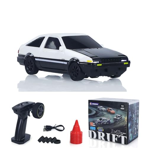 wheelfun 1:43 Hochgeschwindigkeits-2,4G Radio gesteuerter Rennwagen AE86 RC Drift Fahrzeug 4WD RTR Mini Modell Auto Spielzeug Radio Batterie von wheelfun