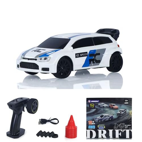 wheelfun 1:43 Rennfahrzeuge 2,4 GHz Mini RC Drift Auto Hochgeschwindigkeits 4WD Mini Spielzeug Radio Batterie Lichter Modell Gyroskop von wheelfun